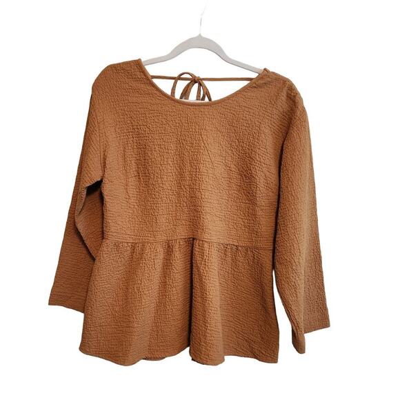 Madewell‎ Peplum 3/4 Sleeve Open Back Top Size XS - Picture 2 of 11